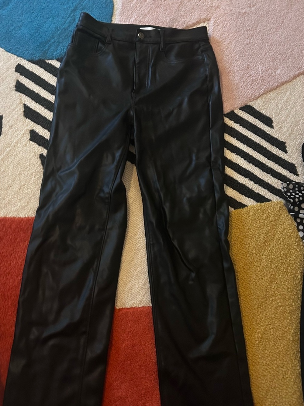 LOFT Black Bootcut Faux Leather Jeans